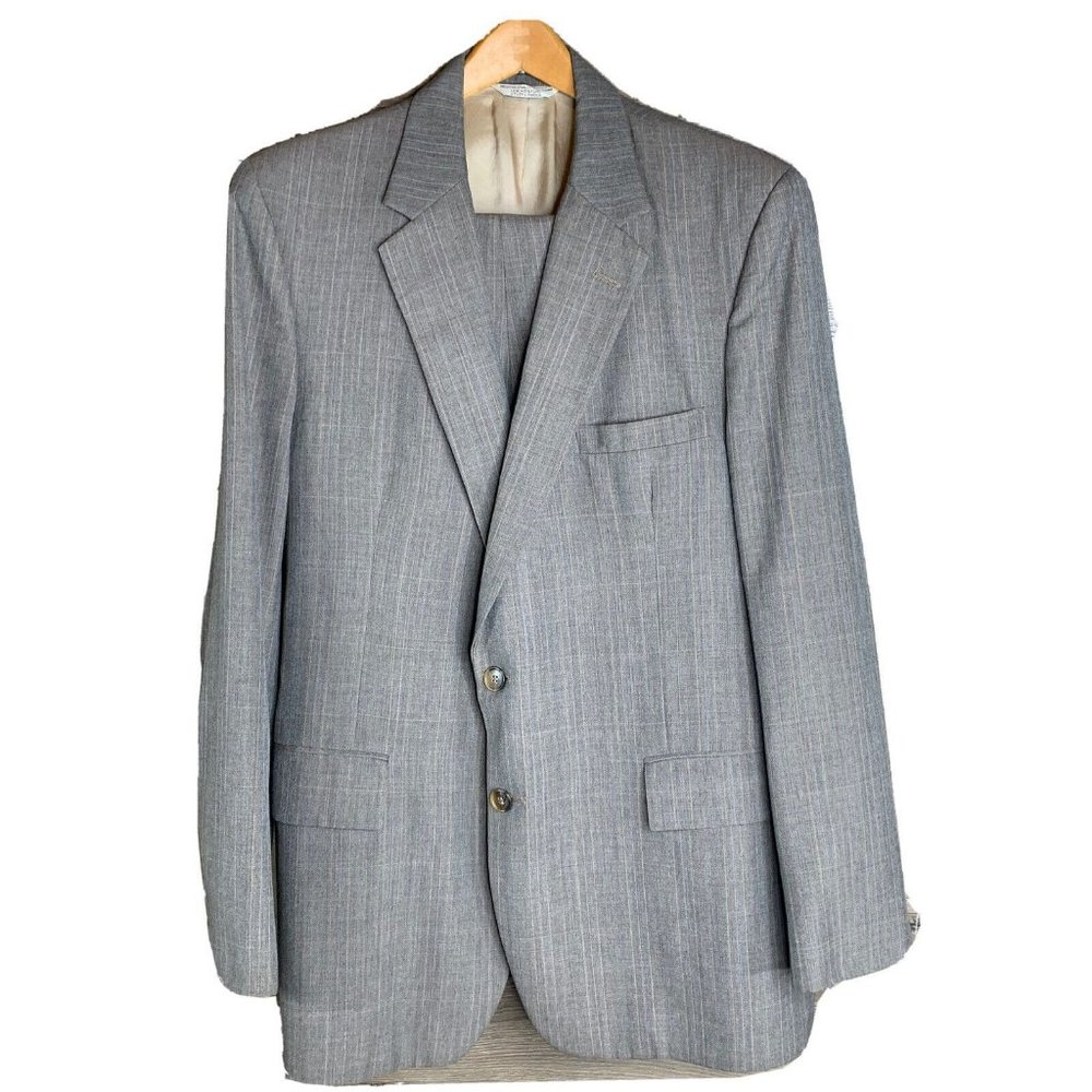 Botany 500 Joslins Mens 2 piece Suit Rose Grey w/Pinstripes See Desc for Measure